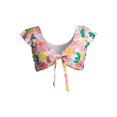 thumbnail image 6 of Time and Tru Plus Size Cap Sleeve Tie-Front Swimsuit Bikini Top, 6 of 6