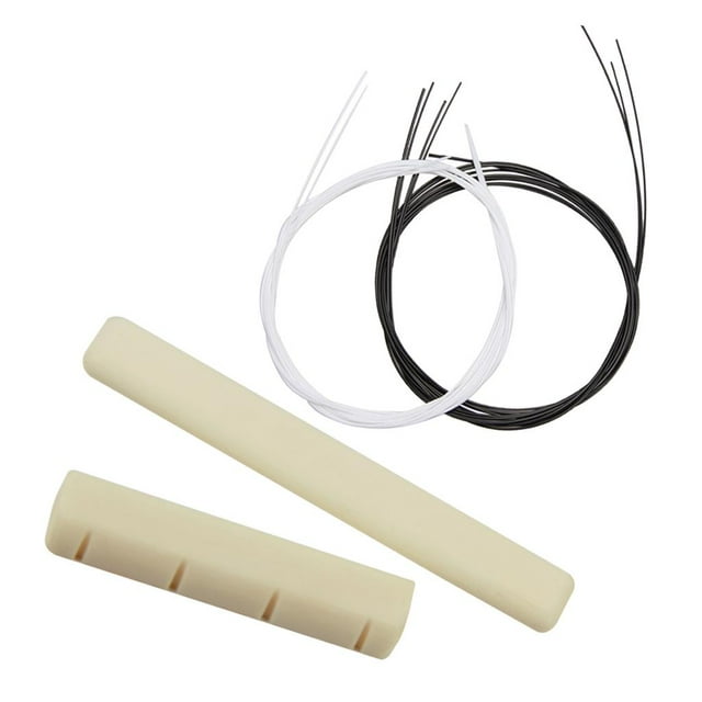 2 Set Cuerdas + 1 Set Tuerca Saddle Nut Conjunto de Accesorios para Ukulele