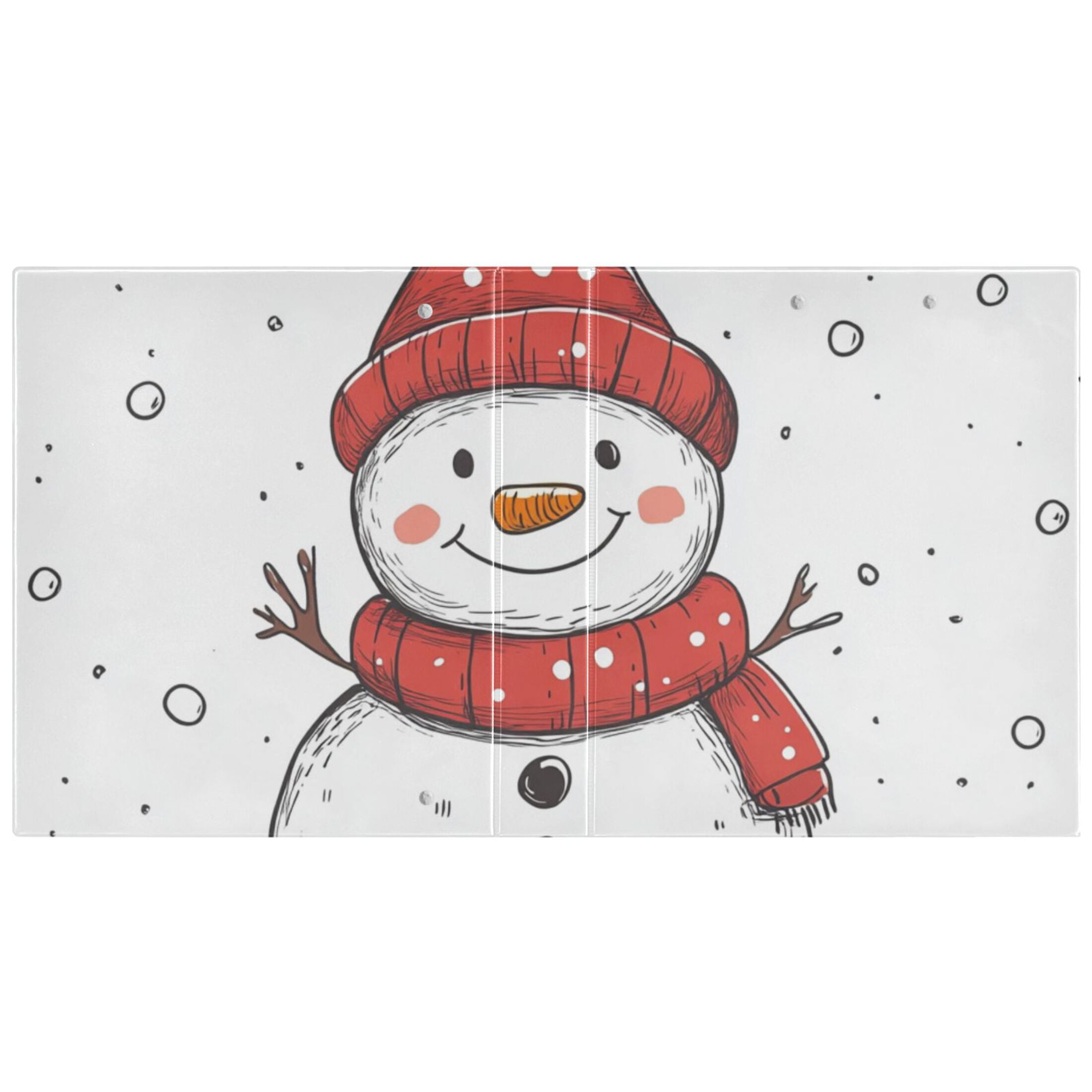 Red Hat Snowman 3 Ring Binders 1.5 inch Hardcover File Folders with Interior Pockets A4 Size Organizer for School Office Hospital