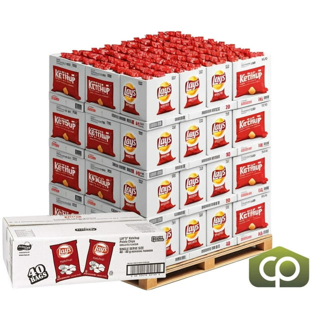 Lays Ketchup Potato Chips | 40G/Unit, 40 Units/Case (PALLET OF 20 CASES)