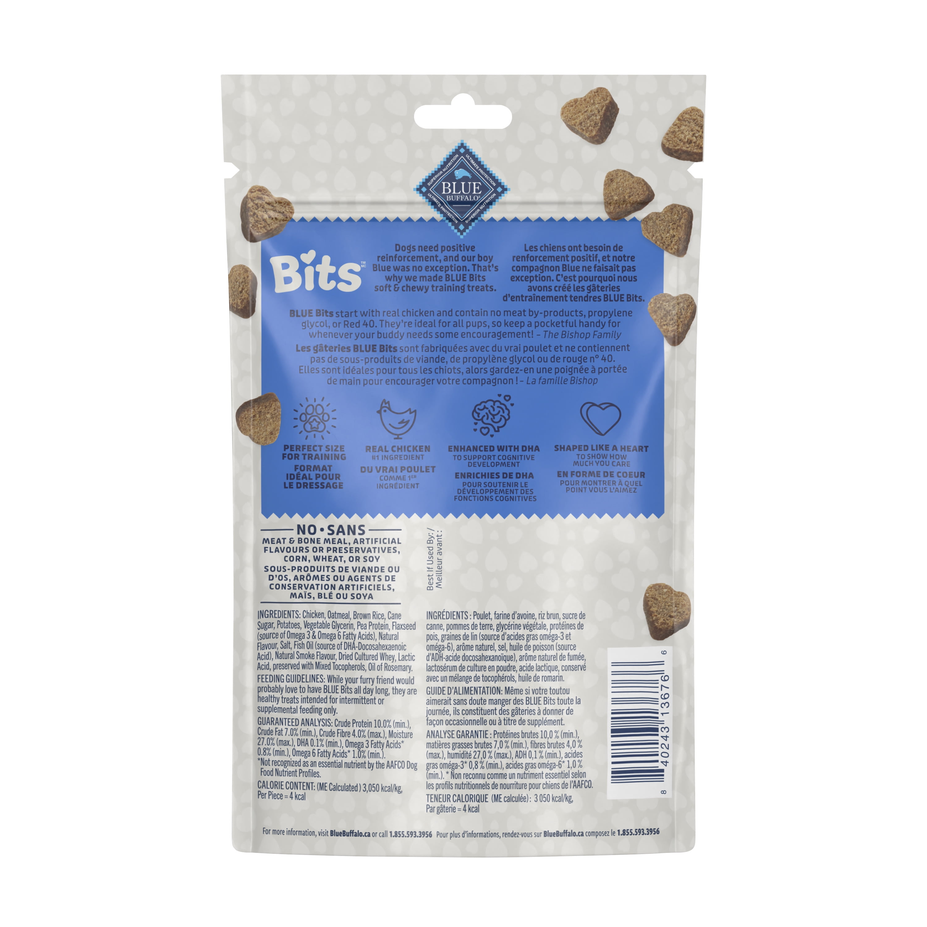 Blue Buffalo Bits Soft Dog Treats for Training, Chicken Recipe 4-oz bag, 113g