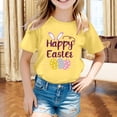 thumbnail image 2 of MIASHUI T-Shirt Graphique de Pâques à Manches Courtes pour Garçons, Confortable et Décontracté, Imprimé pour Filles, Jaune, 3-4 Ans, 2 of 4
