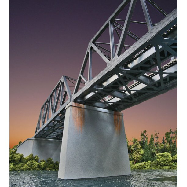 Walthers Cornerstone HO Scale DoubleTrack Railroad Bridge Concrete