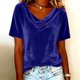 thumbnail image 2 of Camisas de Color Sólido para las Mujeres Plisados Estirables Puños V-Cuello Suéter de Moda, Camisas de Manga Larga de las Mujeres para el Hogar Y el Uso Diario, 2 of 5