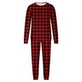 thumbnail image 2 of Family Pajamas Matching Sets Christmas Pjs Set Solid Color Long Sleeve Shirt and Pant Loungewear Sleepwear (Dad:2XL, Red-Plaid), 2 of 5