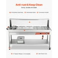 thumbnail image 3 of VEVOR Commercial Food Warmer, 8 Pans + 2 Pots Electric Steam Table, 1800W Professional Buffet Catering Food Warmer with Shield Undershelf Wheels, Stainless Steel Server, 3 of 9