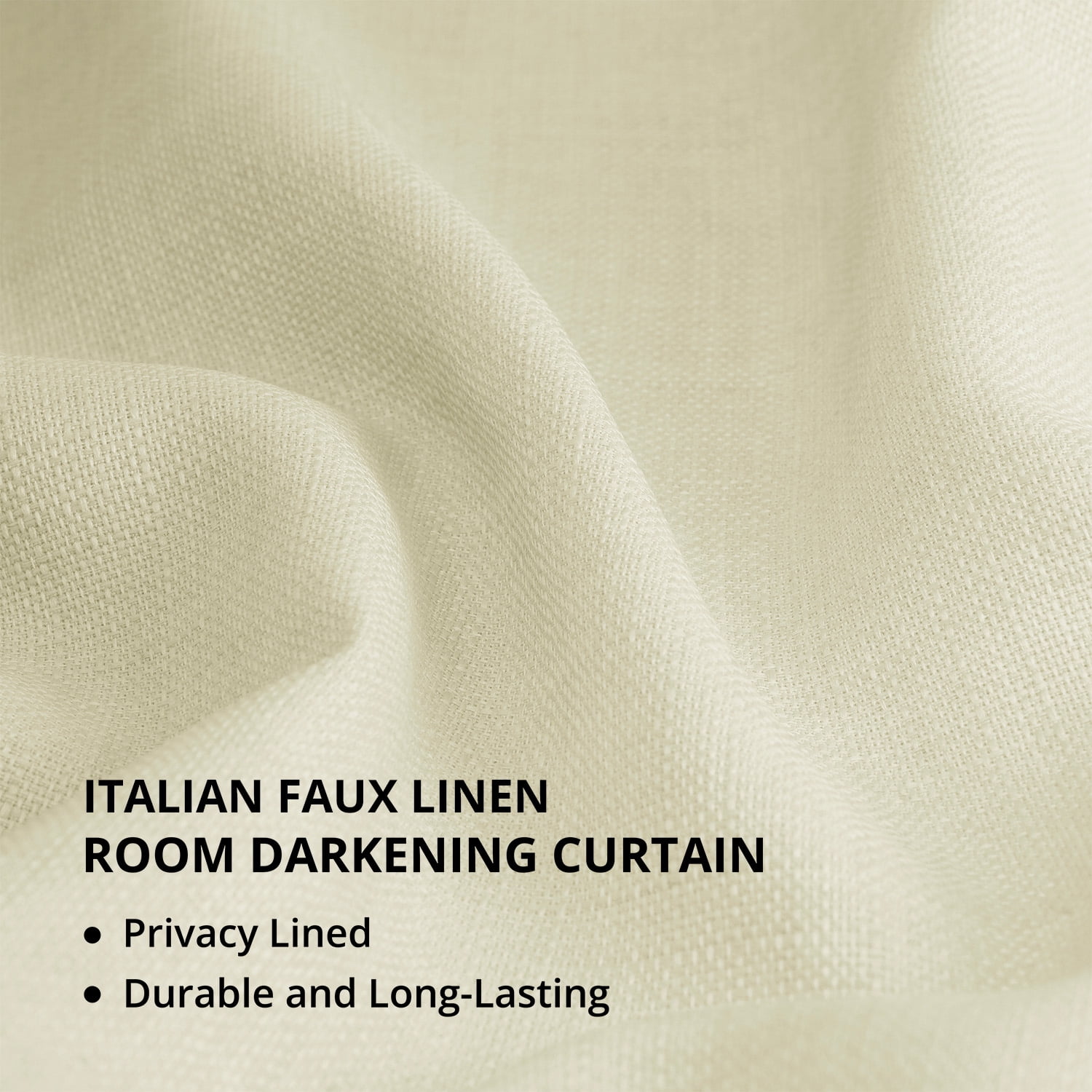Half Price Drapes Gravity Ivory Italian Faux Linen Room Darkening Curtains (1 Panel), 50W X 96L