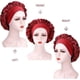 thumbnail image 5 of (Black+Wine Red) 2 Pieces Silk Hair Cap for Night, Satin Cap for Women, Soft Elastic Satin Cap, Silk Night Cap, 5 of 5