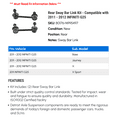 thumbnail image 2 of Rear Sway Bar Link Kit - Compatible with 2011 - 2012 INFINITI G25, 2 of 2