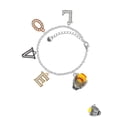 thumbnail image 2 of Delight Jewelry Silvertone Extra Large Softball and Glove Multi-Colored Crystal Love Charm Bracelet, 2 of 5