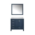 thumbnail image 3 of Big Sur 36 in W x 22 in D Right Offset Navy Blue Single Bath Vanity, Cultured Marble Top and 34 in Mirror, 3 of 8