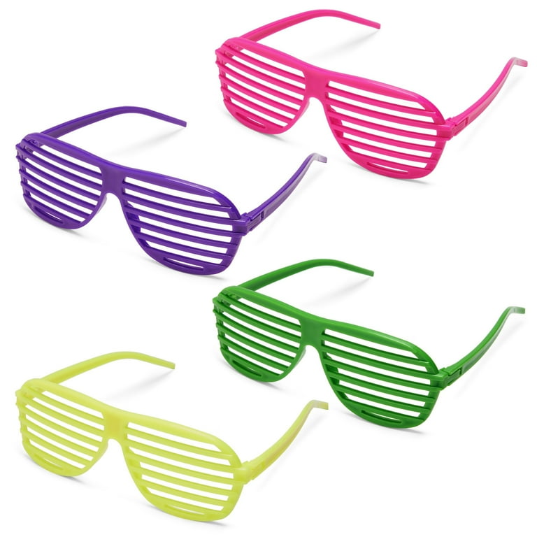 36 Pack Shutter Shades, 80s Retro Style Party Sunglasses for Props