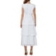 thumbnail image 3 of Vestido de encaje para mujer INSPIRE CHIC para invitada de boda, cóctel, noche, con volantes, mangas cortas, vestido maxi en línea A, color blanco, 3 of 6