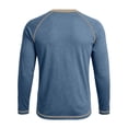 thumbnail image 6 of Raglan Shirts for Men Colorblock Pullover Casual Long Sleeve Tops Crewneck Fall Spring Winter Basic Tees (2XL, Blue|Solid), 6 of 7
