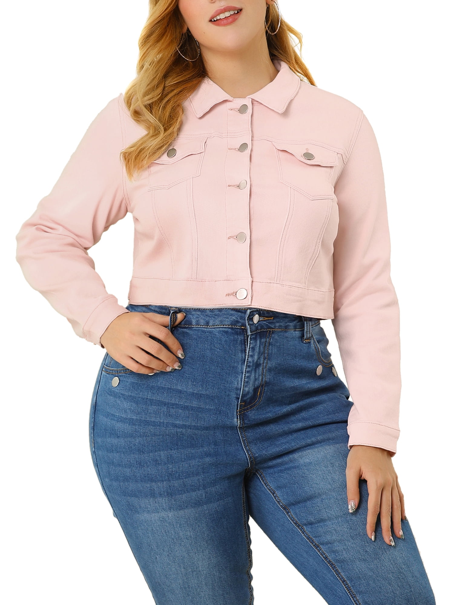 jean jacket with sweater sleeves plus size