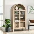 thumbnail image 2 of Modway Nolan 74" Tall Arched Storage Display Cabinet in Light Oak, 2 of 10