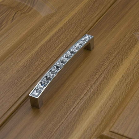 Wardrobe Closet Doors Holiday Time Zinc Alloy Crystal U Shape Cabinet Cupboard Long Handle Wardrobe Drawer Closet Door Pull Knob with Screw ()