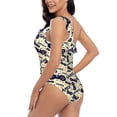 thumbnail image 4 of Pofeuu Game Controller Print Women's One Piece Swimsuits One Shoulder Swimwear Asymmetric Ruffle Monokinis Bathing Suits-Small, 4 of 6