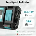 thumbnail image 3 of 2 Pzas para Makita 14.4V 6Ah Baterías Recargables para Herramientas Eléctricas +Dual Charger Dc18rd4S2P 18650 Batería Li-ion para Makita 14.4V BL1460 BL1430 1415 194066-1, 3 of 10