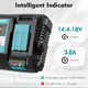 thumbnail image 2 of DC18RD 18V Dual Charger para Makita BL1830 BL1415 BL1430 BL1840 BL1850 BL1860 Reemplazo de Batería de Iones de Litio de 14,4v-18v 3A Charger, 2 of 7