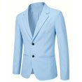 thumbnail image 5 of LEKWK Mens Suit Jacket Slim Fit Notched Lapel Two Button Blazer Lightweight Long Sleeve Fall Coat for Business Casual Wedding Party Blue XXL, 5 of 6