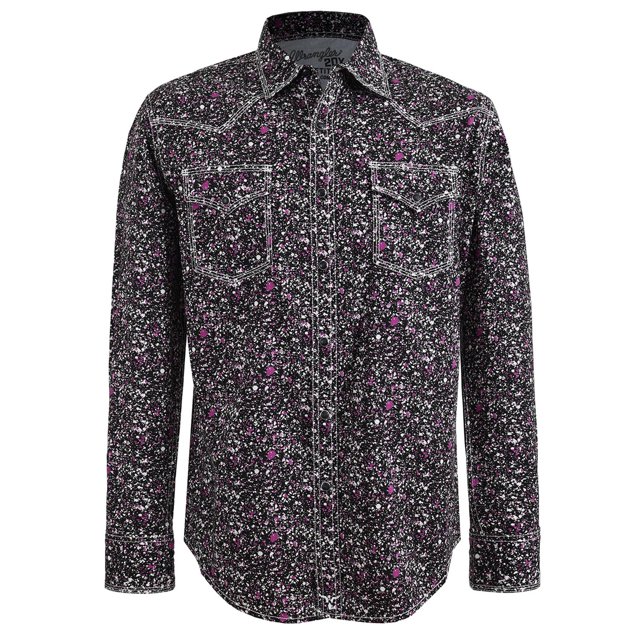 Camisa Vaquera Wrangler Hombre Manga Larga 232M purpura G