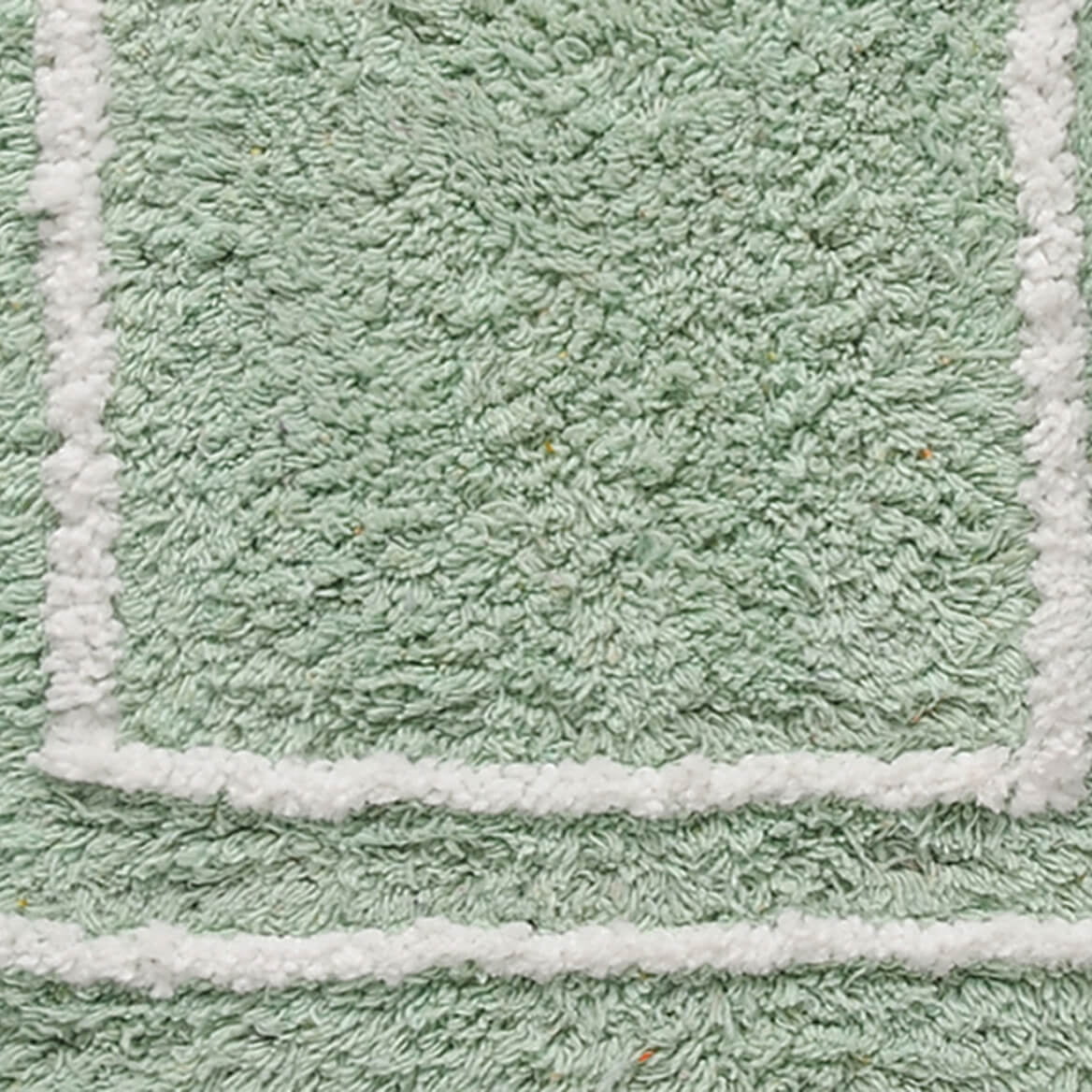 Cotton 3-Pc. Bath Rug Set - Green Design, Plush, Absorbent, Non-Slip Bathroom Mats - Stylish White Trim - Includes Bathroom Rug, Contour Rug, and Toilet Lid Cover - Transform Your Bathroom Décor