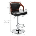thumbnail image 3 of Lacoo Walnut Bentwood Bar Stools with PU Leather ,Black,1 Piece, 3 of 6