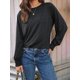 thumbnail image 5 of Blusas de Larga para Mujer, con Cuello Redondo Plisado, Informales, de Negocios, Ropa de Moda. Negro S, 5 of 6