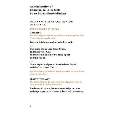 Administration of Communion to the Sick by an Extraordinary (Best Way To Call Out Sick)