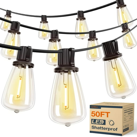 Cadena de luces para exteriores Adlon Vintage Edison de 50 pies y 16 LED