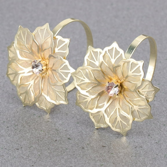 NICEXMAS Dinner Table Decor Cloth Napkin Rings Golden 6Pack 1.97X1.97X1.97in