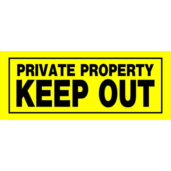 Hillman 841804 Private Property Keep Out Sign, Yellow and Black Heavy Duty Plastic, 6x15 Inches 1-Sign