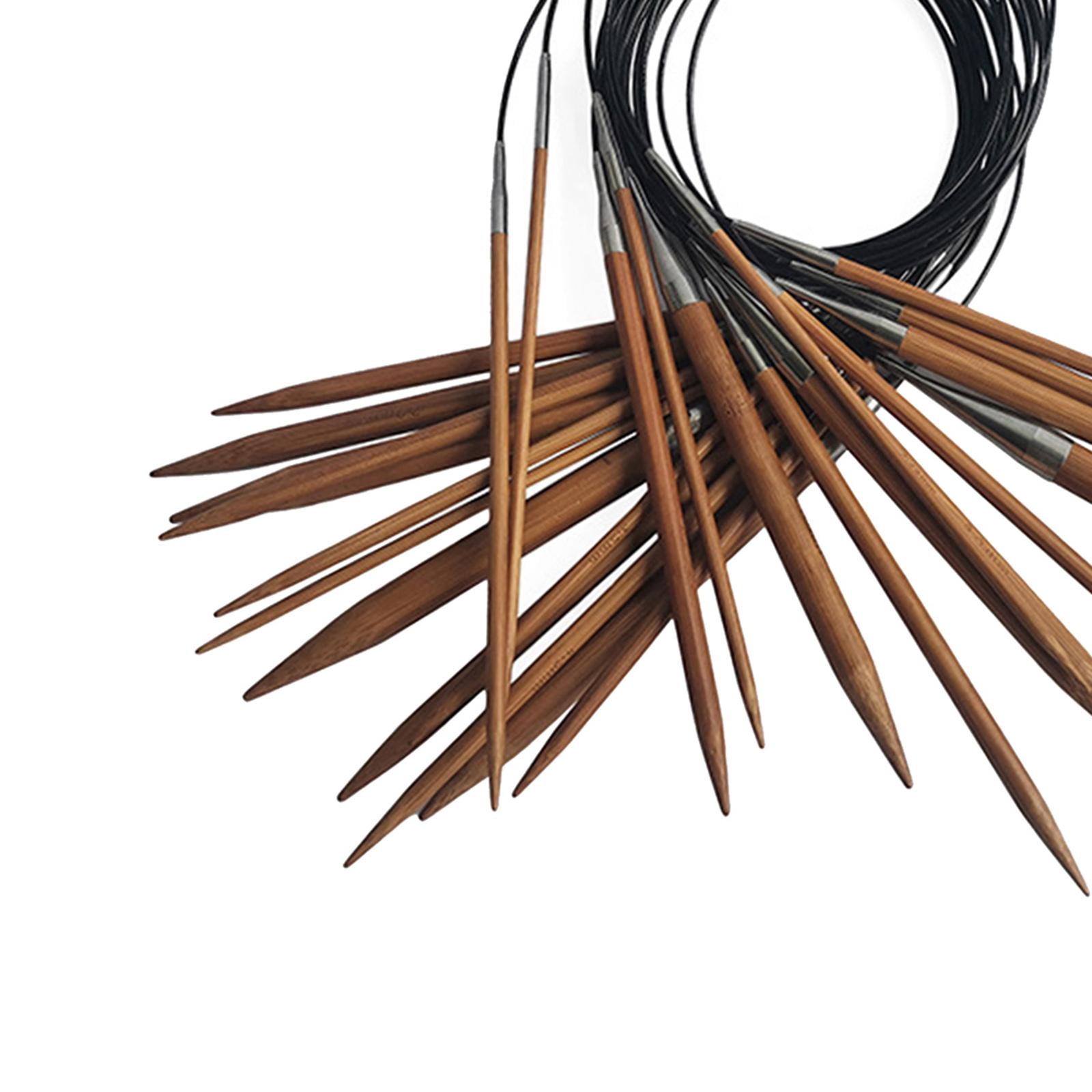 GUOOL Bamboo Circular Knitting Needle Set,31.5-inch Length for Handmade DIY Weave Yarn , Size 2.75/3.25/3.5/3.75/4.0/4.5/5.0/5.5/6.0/7.0/8.0/9.0/10mm