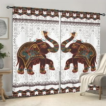 WNOOHIY Bohemian Mandala Elephant Animal Printed Window Curtains for Bedroom Living Room,2 Panels