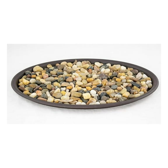 Humidity Tray with Rocks for Indoor Plants - 10.75"x7.5" Black Plastic Drip Tray 1.8lbs Decorative Pebbles - Plant Water Tray for House Plants, Trees