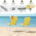 thumbnail image 2 of Ktaxon 2Pcs Patio Folding Web Lawn Chair Set, Outdoor Beach Chair, Portable Seating for Camping Picnic Party Commercial, Yellow, 2 of 10
