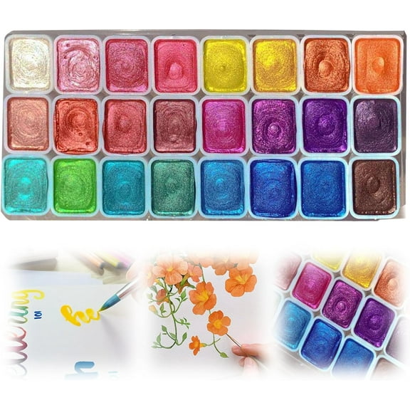 Shifting Watercolor Painting Set, 2025 Shifting Watercolor Paint, Shifting Watercolor Paint, Water Colour Solid Paint Box for Adults Beginners Artists, 24 Colors Solid Pigments (E)