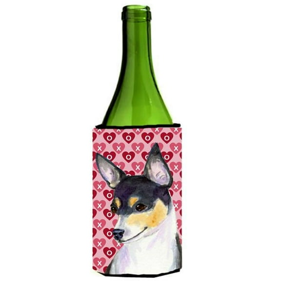 Chihuahua Hearts Love And Valentines Day Portrait Wine bottle sleeve Hugger