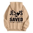 thumbnail image 3 of Women's Casual Crew Neck God Letter Hoodie, 3 of 4