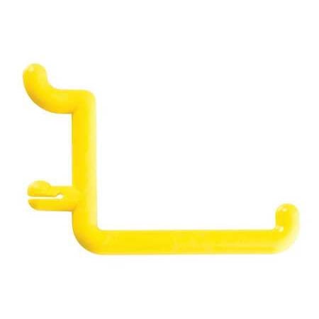 Locking Pegboard Hook - Functionaire FH4-2 2 in.L Locking Pegboard Hooks, Yellow - Pack of 8