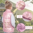 thumbnail image 4 of Kids Sleeveless Down Jacket Vest Winter Warm Lightweight Full-Zip Coat Cotton Waistcoat Puffer Jacket for Boys Girls, 4 of 7