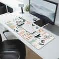 thumbnail image 2 of Art-Inspired Large Desk Mat | Waterproof, Non-Slip | Abstract Boho Leaves Design | Enhance Productivity on Office Laptop | 31.5 X 11.8 Inch, 2 of 7