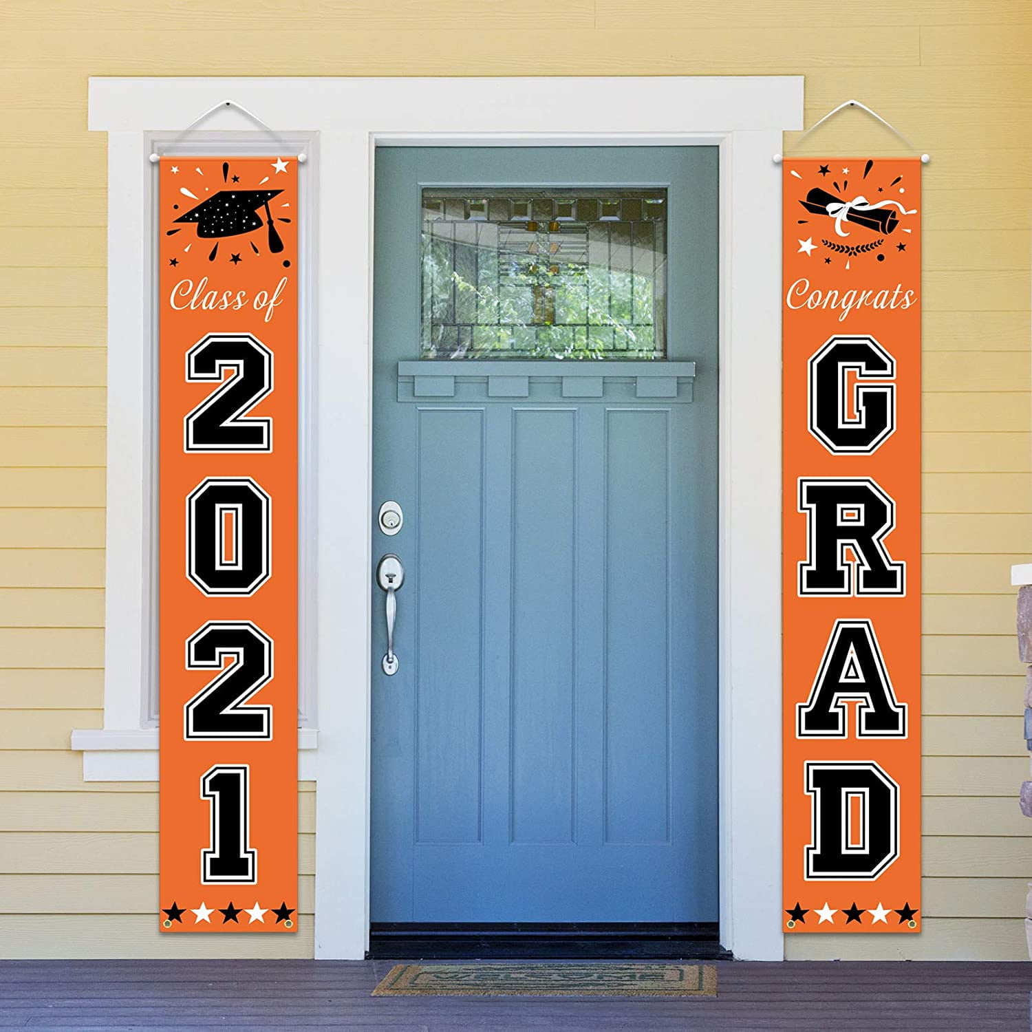 Orange Graduation Decorations 2021 Class of 2021 & Congrats Grad