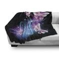 thumbnail image 3 of Butterfly Soft Flannel Fleece Throw Blanket, Butterflies Flying and Leaving Behind Colorful Smoky Shapes Illustration, Cozy Plush for Indoor and Outdoor Use, 50" x 70", Multicolor, by Ambesonne, 3 of 6