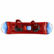 Lucky Bums 95 CM Youth Snow Kids Plastic Snowboard with Adjustable Bindings, Red