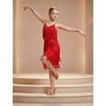 thumbnail image 7 of IBTOM CASTLE Fringe Tassel 1920s Flapper Dress for Girls Latin Dance Dress Gatsby Party Ballroom Competition Performance Solo Salsa Outfit Red, 7 of 7