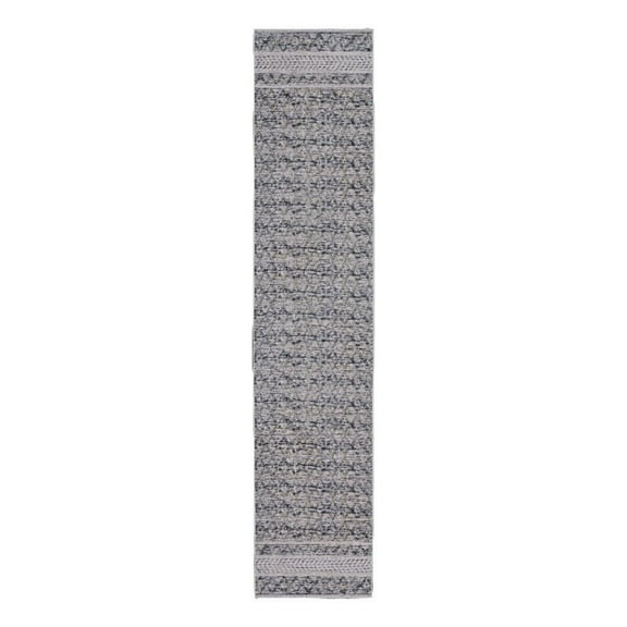 Linon Marion Macomb Polyester 2' x 10' Runner Rug in Cream