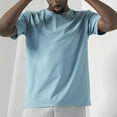 thumbnail image 3 of Mens T-Shirts Summer Fashion Ice Silk Cotton Solid Color Versatile Loose Short Sleeve Underlay Top Shirts, 3 of 5