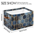 thumbnail image 4 of Yayeee Canvas Storage Basket with Handles for Shelves Fabric Bins Closet Organizer, Elegant Hexagon Pattern, 4 of 8